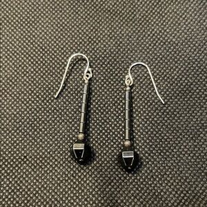 Elegant Hematite Dangle Earrings